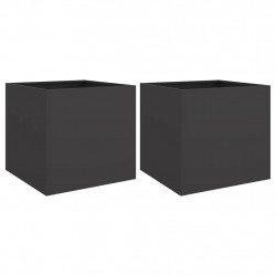 Donice, 2 szt., czarne, 42x40x39 cm, stal