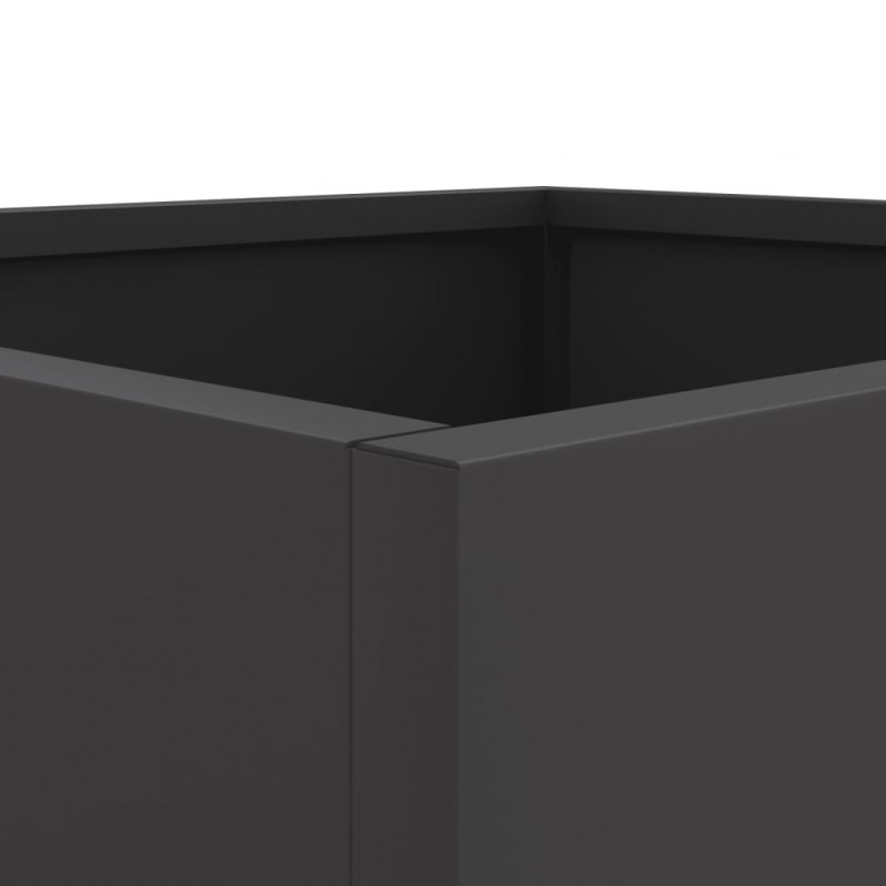 Donice, 2 szt., czarne, 42x40x39 cm, stal