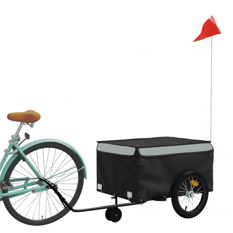 Przyczepka rowerowa, czarno-szara, 45 kg, żelazo