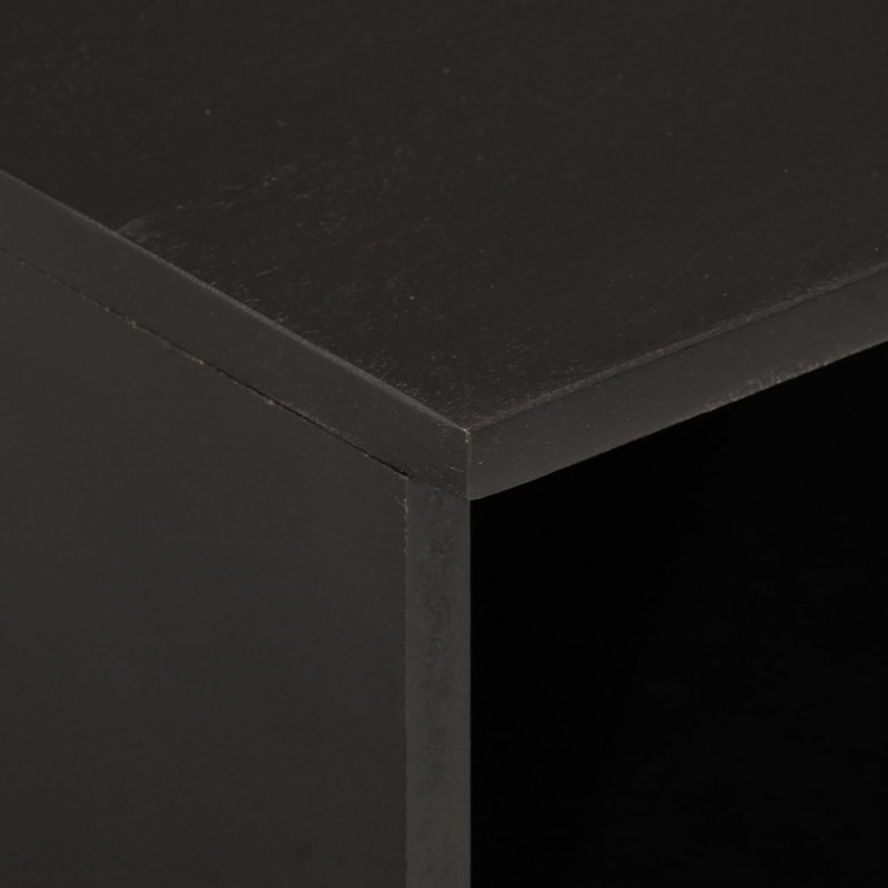 Szafki nocne, czarne, 2 szt., 40x33x46 cm, lite drewno mango