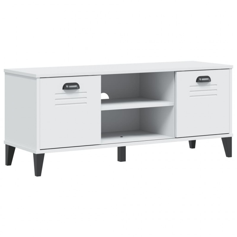 Ławka na buty VIKEN biała 106x35x45 cm, materiał drewnopochodny