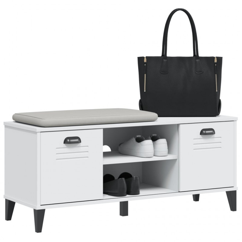 Ławka na buty VIKEN biała 106x35x45 cm, materiał drewnopochodny