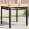 Stolik ogrodowy, czarny, 80x80x75 cm, polirattan i akacja
