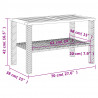 Stolik ogrodowy, szary, 70x38x42 cm, polirattan i akacja