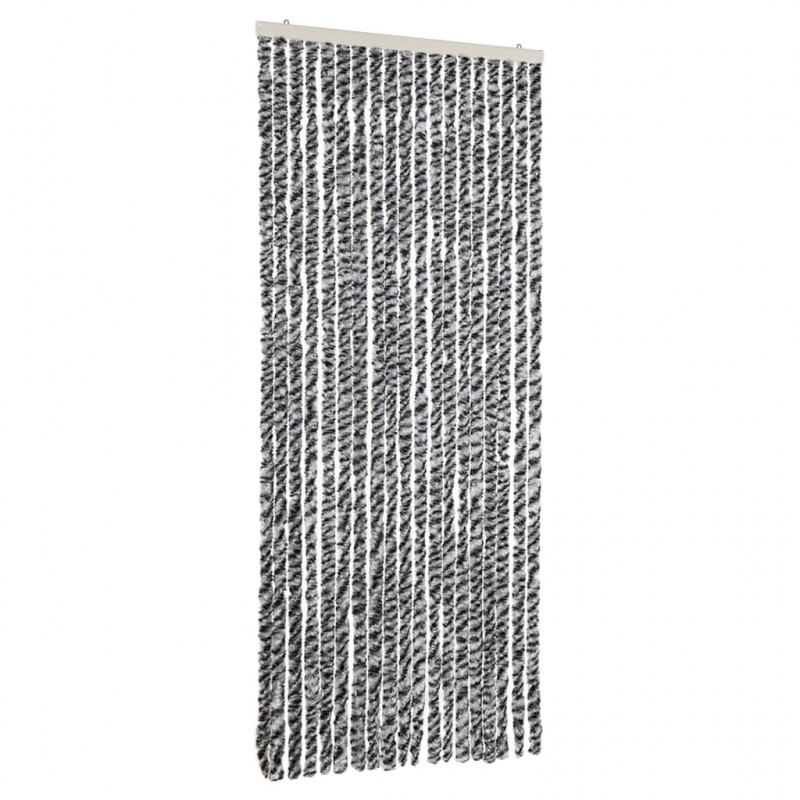 Zasłona przeciwko owadom, szaro-czarno-biała, 56x185, szenil