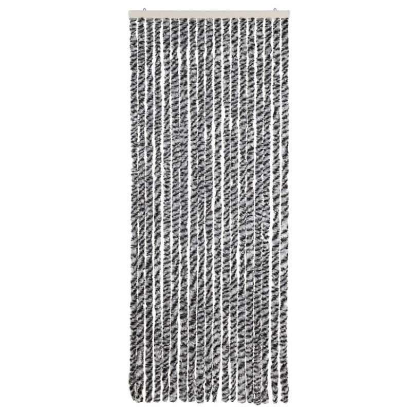 Zasłona przeciwko owadom, szaro-czarno-biała, 56x185, szenil