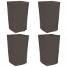 Donice ogrodowe, 4 szt., brązowe, 32,5x32,5x57, PP