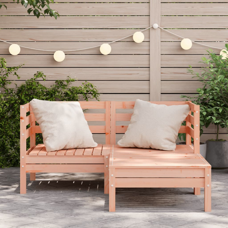 Ogrodowa sofa 2-osobowa z podnóżkiem, lite drewno daglezjowe