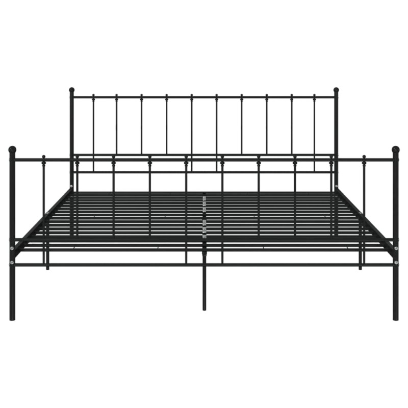 Rama łóżka, czarna, metalowa, 200 x 200 cm