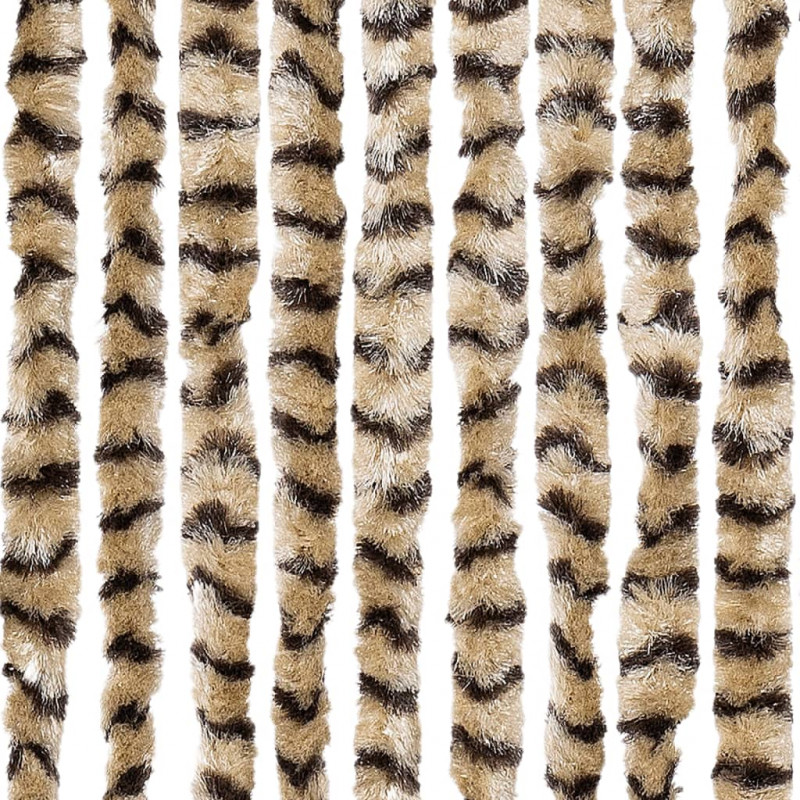 Zasłona przeciwko owadom, beżowo-brązowa, 56x200 cm, szenilowa