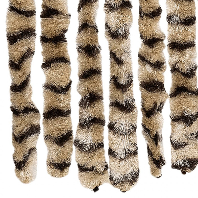 Zasłona przeciwko owadom, beżowo-brązowa, 56x200 cm, szenilowa