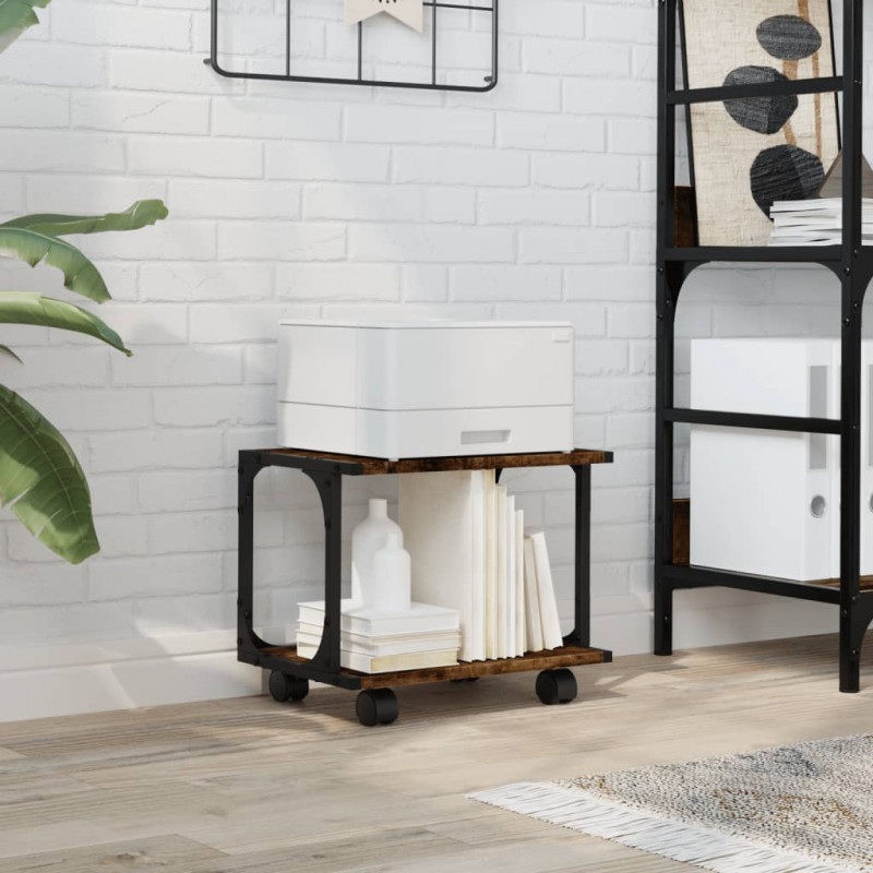 Stojak pod drukarkę, 2-poziomowy, przydymiony dąb 41x28x33,5 cm