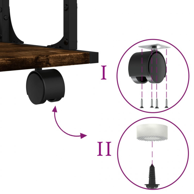 Stojak pod drukarkę, 2-poziomowy, przydymiony dąb 41x28x33,5 cm