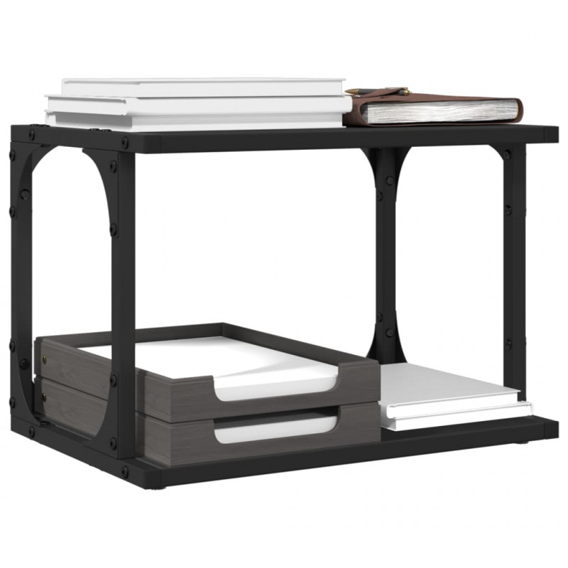 Stojak pod drukarkę, 2-poziomowy, czarny, 41x28x33,5 cm