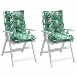 Poduszki na krzesła z niskim oparciem, 2 szt., wzór w liście