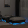 Rama łóżka z oświetleniem LED, brązowy dąb, 75x190 cm