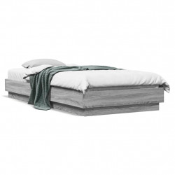Rama łóżka, szary dąb sonoma, 100x200cm materiał drewnopochodny