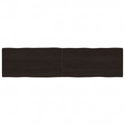 Blat, ciemnobrązowy 200x50x(2-6)cm drewno z naturalną krawędzią