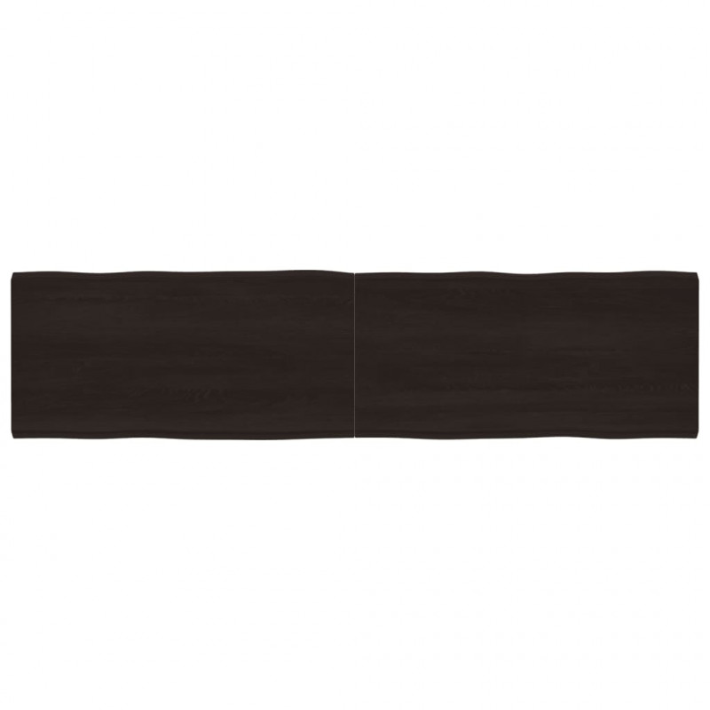 Blat, ciemnobrązowy 200x50x(2-6)cm drewno z naturalną krawędzią