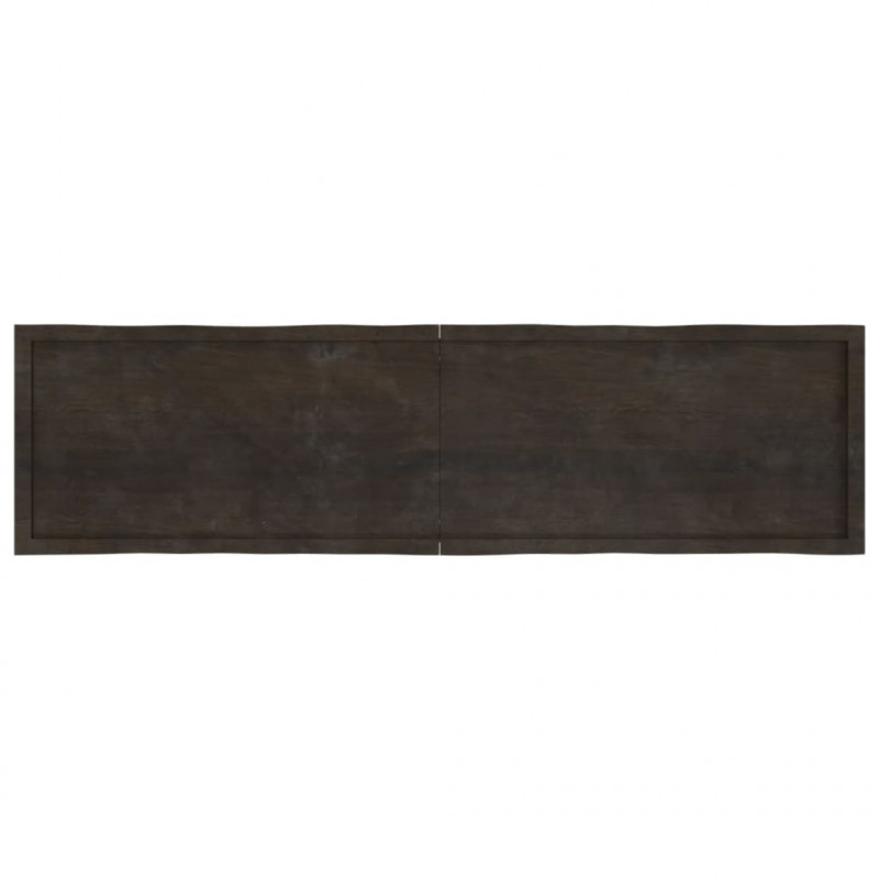 Blat, ciemnobrązowy 200x50x(2-6)cm drewno z naturalną krawędzią