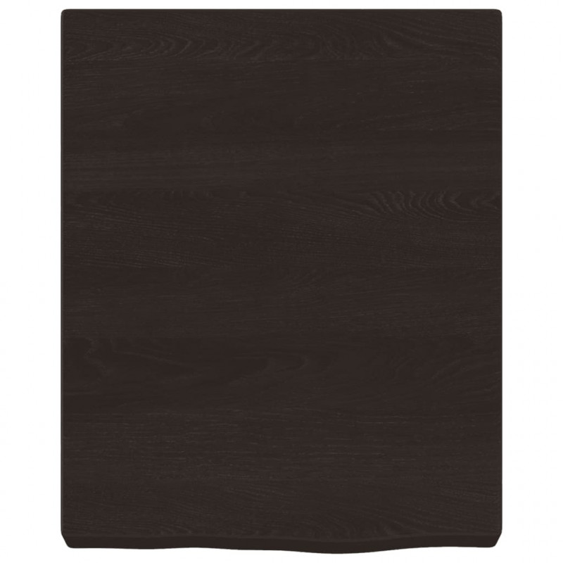 Półka, ciemnobrązowa, 40x50x(2-6) cm, wykończone drewno dębowe