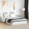 Rama łóżka z wezgłowiem, biała, 150x200 cm