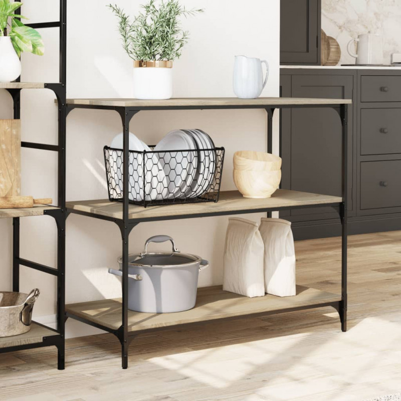 Wózek kuchenny, dąb sonoma, 102x50x95 cm