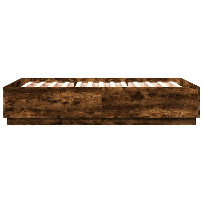 Rama łóżka, przydymiony dąb, 120x200cm, materiał drewnopochodny