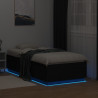 Rama łóżka z LED, czarna, 90x190 cm, materiał drewnopochodny