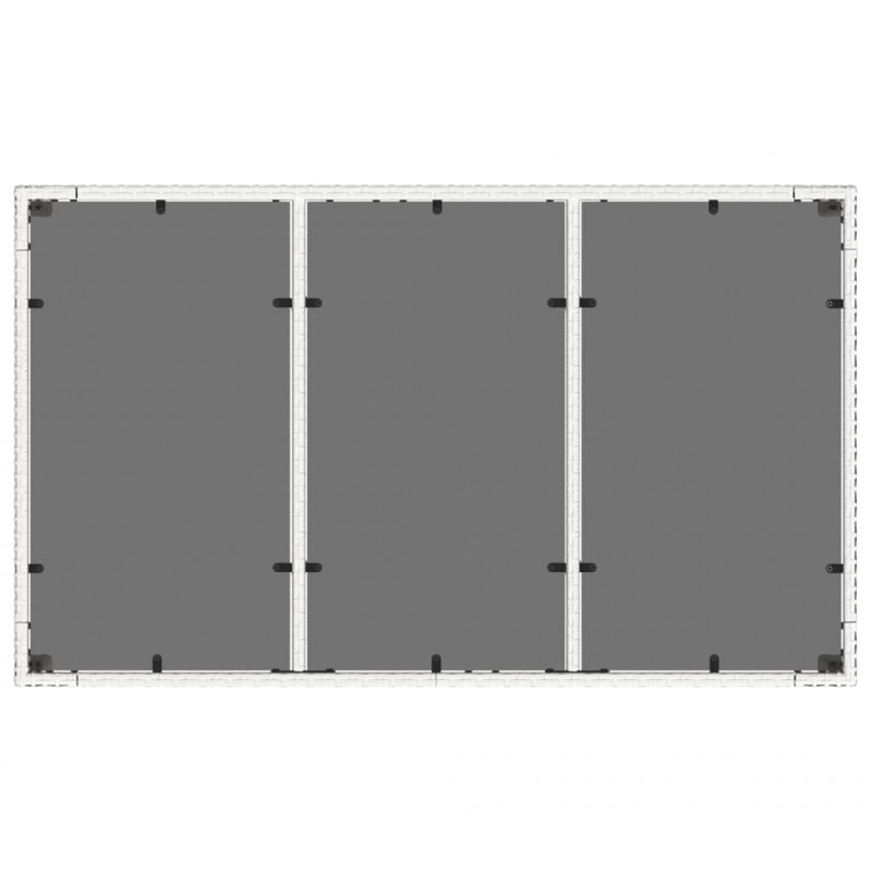 Stół ogrodowy ze szklanym blatem, biały, 150x90x75 cm rattan PE