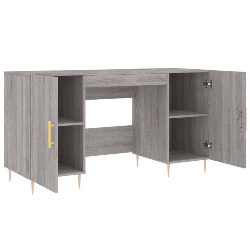 Biurko, szary dąb sonoma, 140x50x75 cm, materiał drewnopochodny