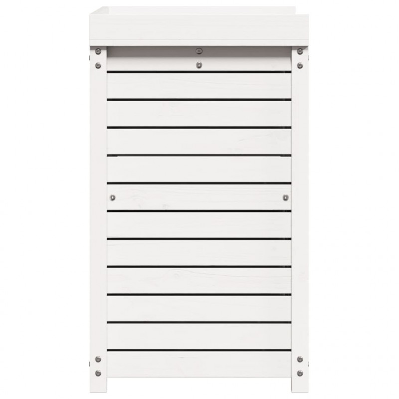 Stolik ogrodniczy z półką, biały, 82,5x50x86,5 cm, sosna