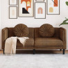 Sofa 2-os., brązowa, sztuczna skóra zamszowa