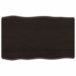 Blat, ciemnobrązowy 80x50x(2-6) cm drewno z naturalną krawędzią
