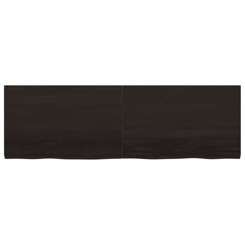 Blat stołu, ciemnobrązowy, 160x50x(2-4) cm, lite drewno dębowe