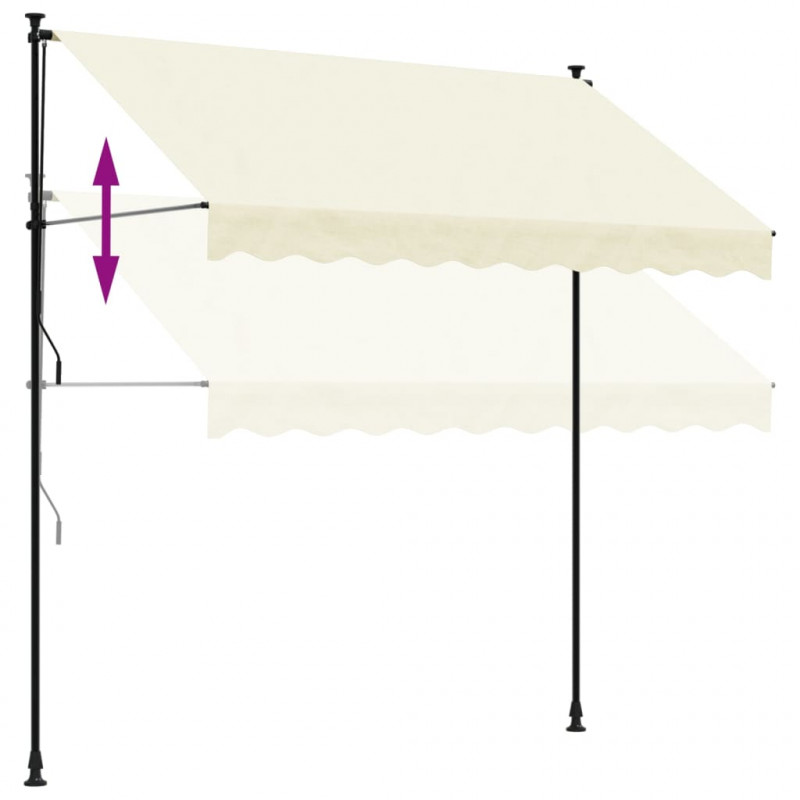 Markiza zwijana, kremowa, 250x150 cm, tkanina i stal