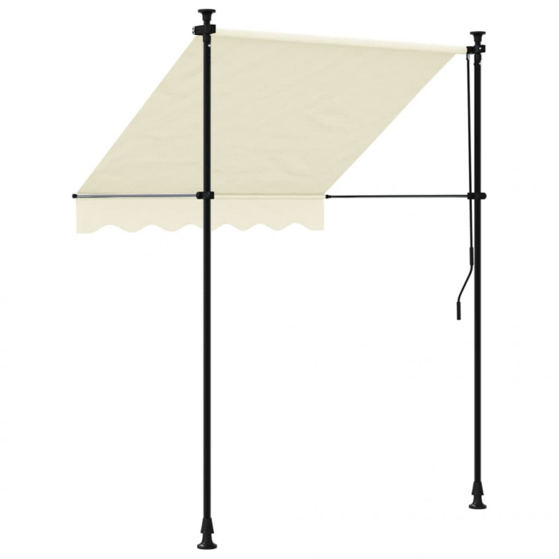 Markiza zwijana, kremowa, 150x150 cm, tkanina i stal