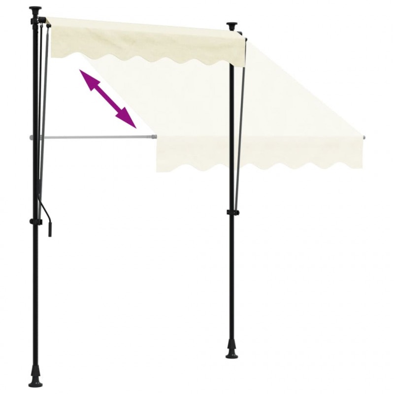 Markiza zwijana, kremowa, 150x150 cm, tkanina i stal