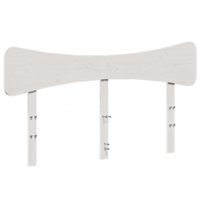 Wezgłowie do łóżka, białe, 150 cm, lite drewno sosnowe