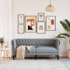Sofa Chesterfield, dwuosobowa, jasnoszara, obita tkaniną