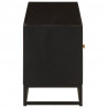 Szafka pod TV, czarna, 110x30x40 cm, lite drewno mango i żelazo