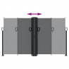 Zwijana markiza boczna, czarna, 140 x 600 cm