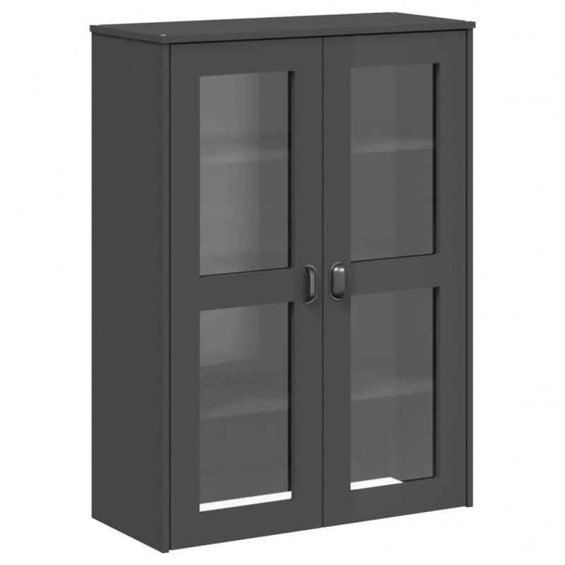 Kredens VIKEN, antracytowy, 80x40x200 cm, lite drewno sosnowe