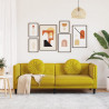 Sofa 3-osobowa z poduszkami, żółta, aksamit