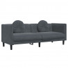 Sofa 3-osobowa z poduszkami, ciemnoszara, aksamit