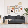 Sofa 3-osobowa z poduszkami, ciemnoszara, aksamit