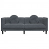 Sofa 3-osobowa z poduszkami, ciemnoszara, aksamit
