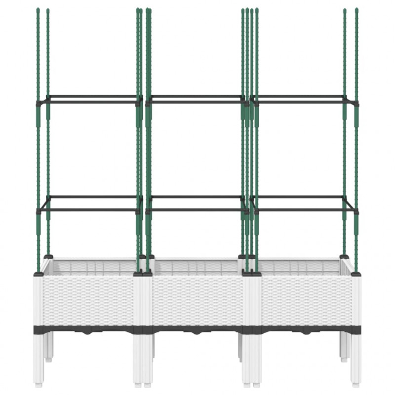 Donica ogrodowa z kratką, biała, 120x40x142,5 cm, PP
