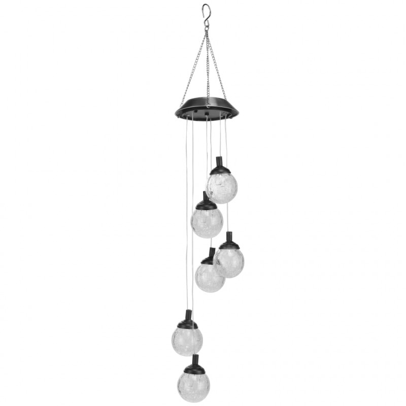 HI Solarna lampa dekoracyjna LED, szkło crackle, 6 żarówek
