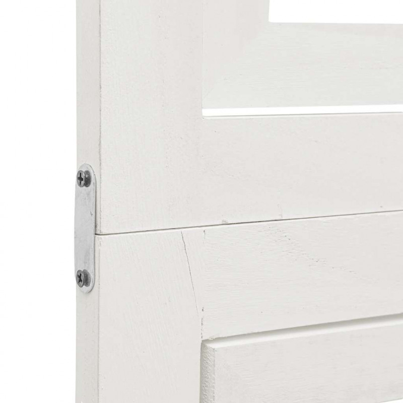 Parawan pokojowy, 5-panelowy, biały, lite drewno paulowni